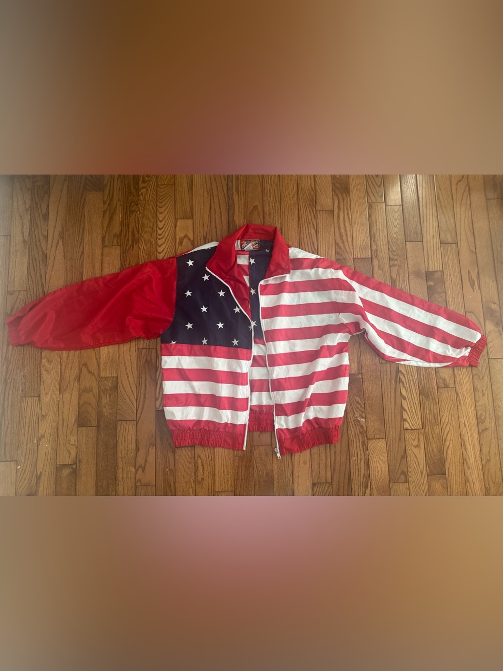 American Flag Windbreaker Jacket Vintage Women's Argee